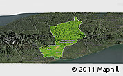 Satellite Panoramic Map of Penonome, darken, semi-desaturated