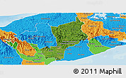 Satellite Panoramic Map of Penonome, political outside