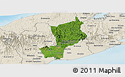 Satellite Panoramic Map of Penonome, shaded relief outside