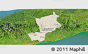 Shaded Relief Panoramic Map of Penonome, satellite outside