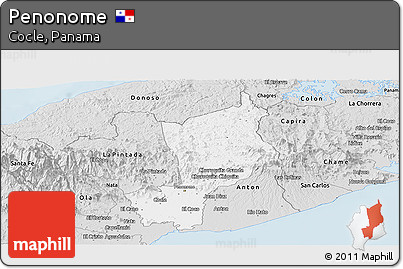 Silver Style Panoramic Map of Penonome