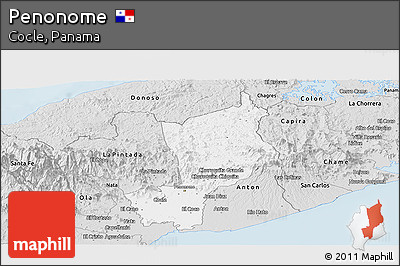 Silver Style Panoramic Map of Penonome