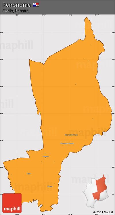 Political Simple Map of Penonome, cropped outside