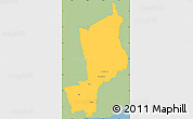Savanna Style Simple Map of Penonome, single color outside