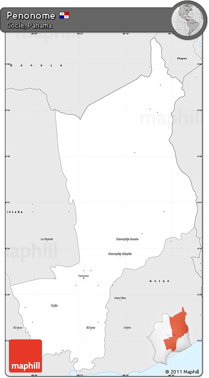 Silver Style Simple Map of Penonome