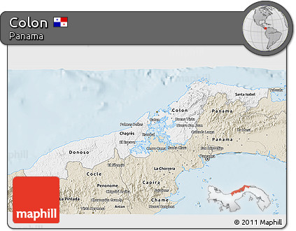 Classic Style 3D Map of Colon