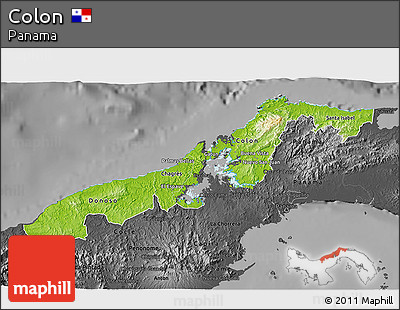 Physical 3D Map of Colon, darken, desaturated