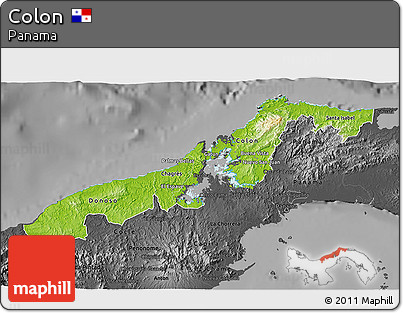 Physical 3D Map of Colon, darken, desaturated