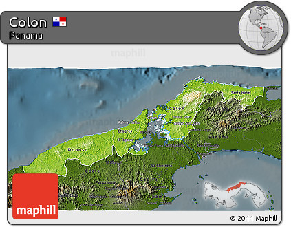 Physical 3D Map of Colon, darken