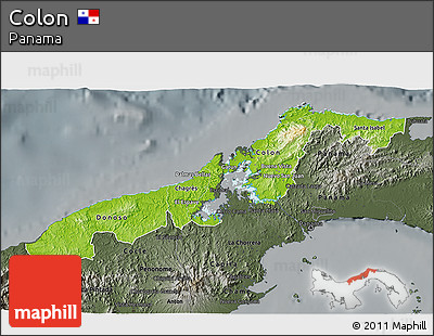 Physical 3D Map of Colon, darken, semi-desaturated