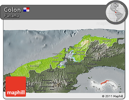 Physical 3D Map of Colon, darken, semi-desaturated