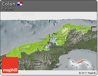 Physical 3D Map of Colon, darken, semi-desaturated