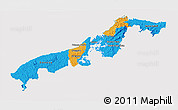 Political 3D Map of Colon, cropped outside