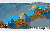 Political 3D Map of Colon, darken