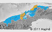 Political 3D Map of Colon, desaturated