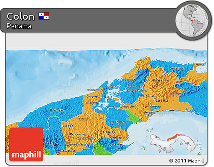 Political 3D Map of Colon