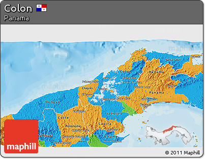 Political 3D Map of Colon