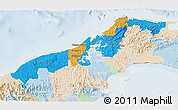 Political 3D Map of Colon, lighten