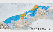 Political 3D Map of Colon, lighten, semi-desaturated