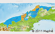 Political 3D Map of Colon, physical outside