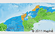 Political 3D Map of Colon, political shades outside