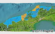 Political 3D Map of Colon, satellite outside