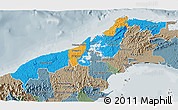 Political 3D Map of Colon, semi-desaturated