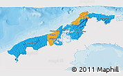Political 3D Map of Colon, single color outside