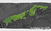 Satellite 3D Map of Colon, darken, desaturated