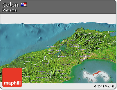 Satellite 3D Map of Colon