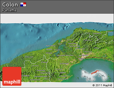 Satellite 3D Map of Colon