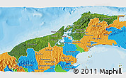 Satellite 3D Map of Colon, political outside