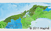 Satellite 3D Map of Colon, political shades outside