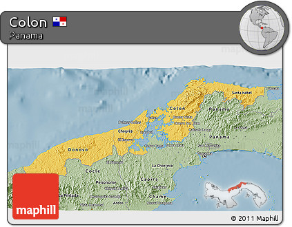 Savanna Style 3D Map of Colon
