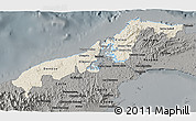 Shaded Relief 3D Map of Colon, darken, semi-desaturated