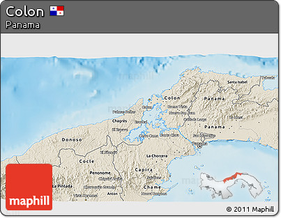 Shaded Relief 3D Map of Colon