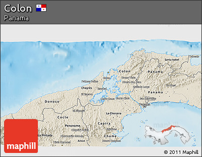 Shaded Relief 3D Map of Colon
