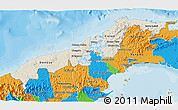 Shaded Relief 3D Map of Colon, political outside