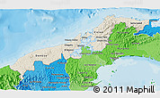 Shaded Relief 3D Map of Colon, political shades outside