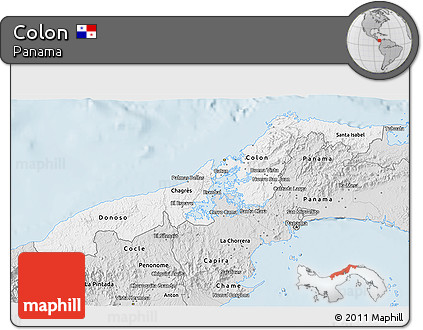Silver Style 3D Map of Colon
