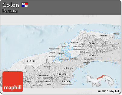 Silver Style 3D Map of Colon