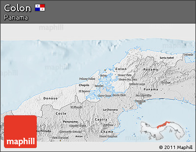 Silver Style 3D Map of Colon