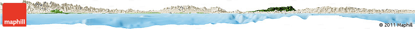 Satellite Horizon Map of Colon, shaded relief outside