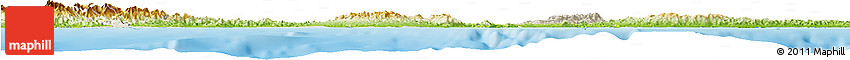 Shaded Relief Horizon Map of Colon, physical outside