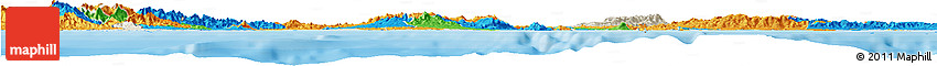 Shaded Relief Horizon Map of Colon, political outside