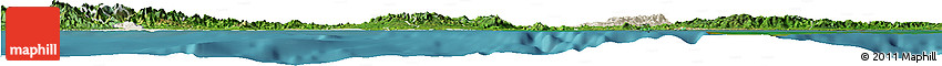 Shaded Relief Horizon Map of Colon, satellite outside