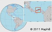 Gray Location Map of Colon, within the entire country