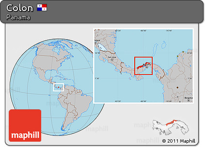 Gray Location Map of Colon