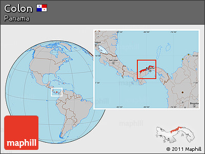 Gray Location Map of Colon