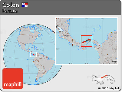 Gray Location Map of Colon